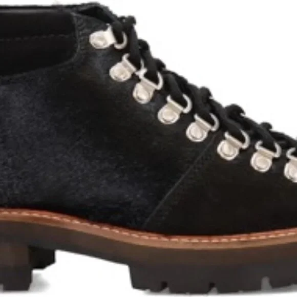 Clarks Orianna Alpine Leather Faux Fur Hiking Boots Black Size 6 - Picture 3 of 7